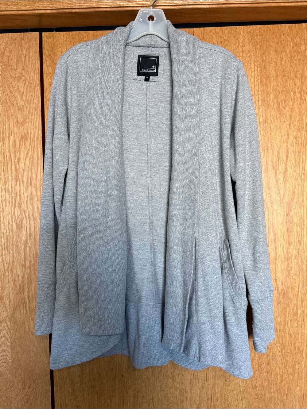 Sonoma Light Gray Open-Front Shawl Cardigan